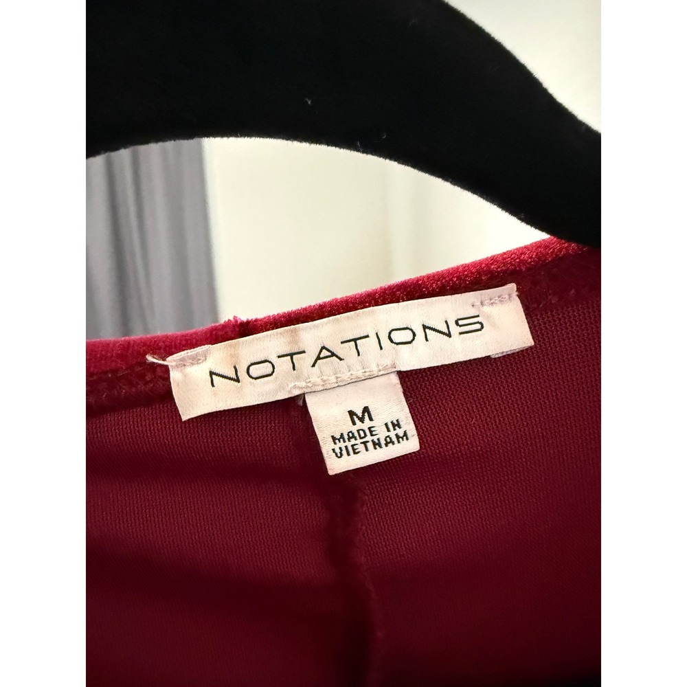 Notations Y2K Burgundy Velvet Ruffle Front Bell Sleeve‎ Open Cardigan Jacket M - Picture 6 of 9